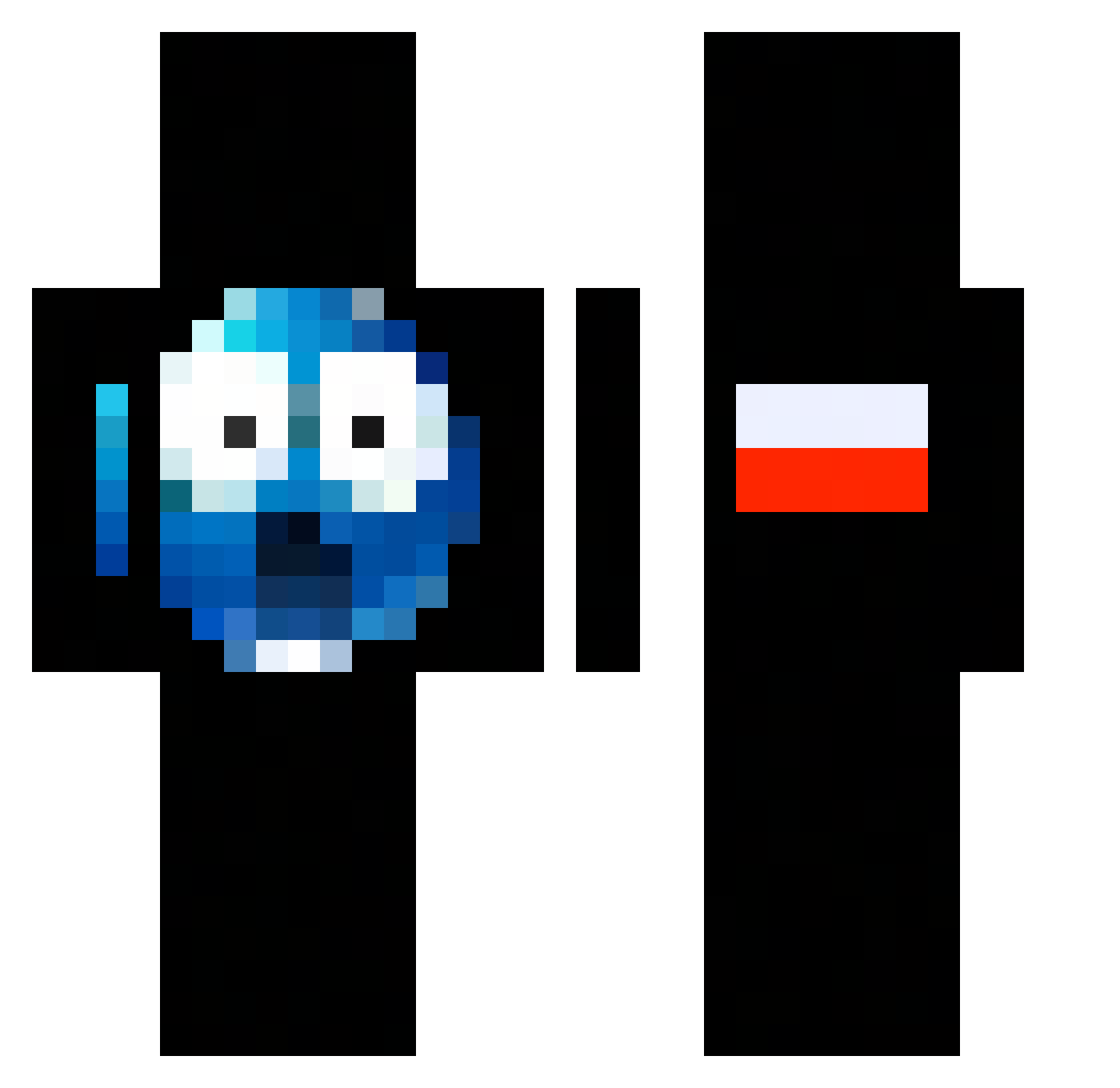 FlizzyWamp Minecraft skin, front and back view