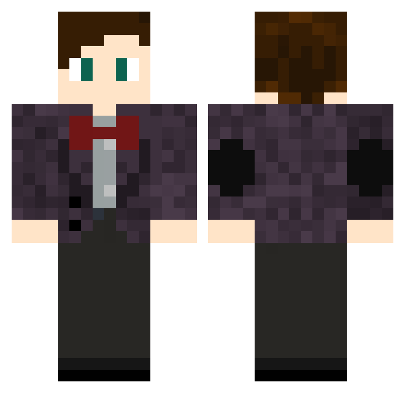 Flambeau Minecraft skin, front and back view