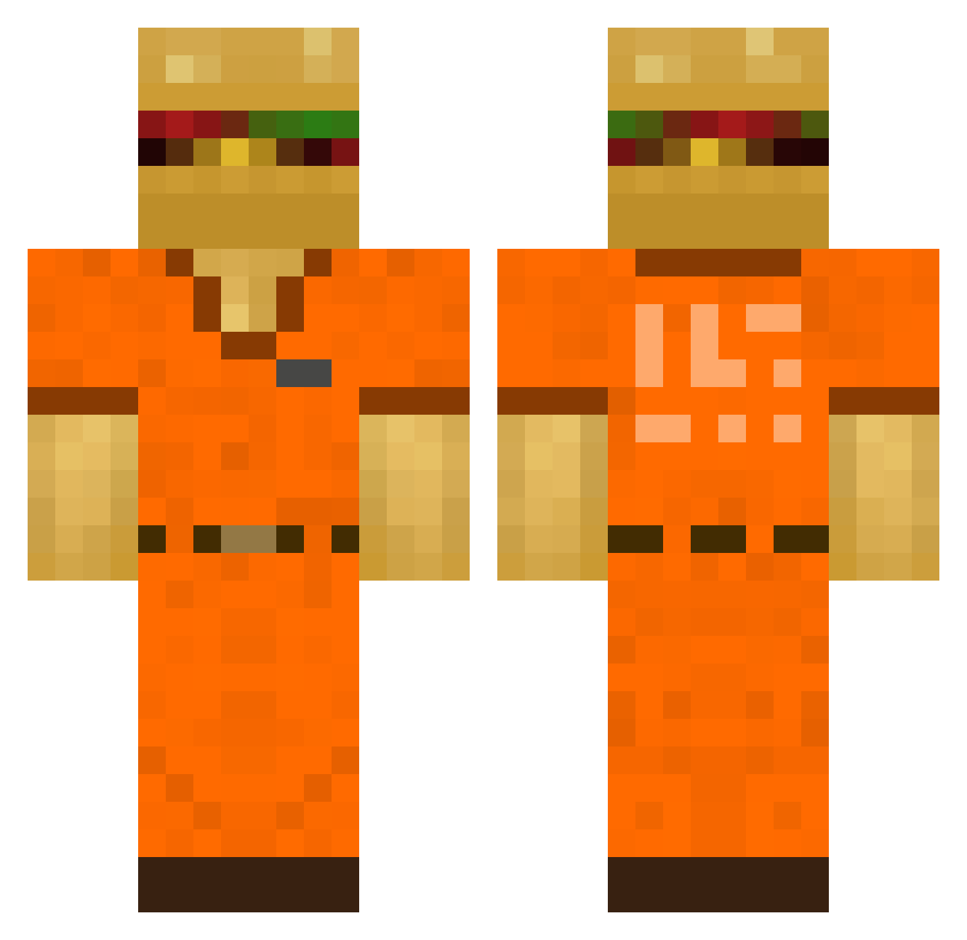 taks2 Minecraft skin, front and back view