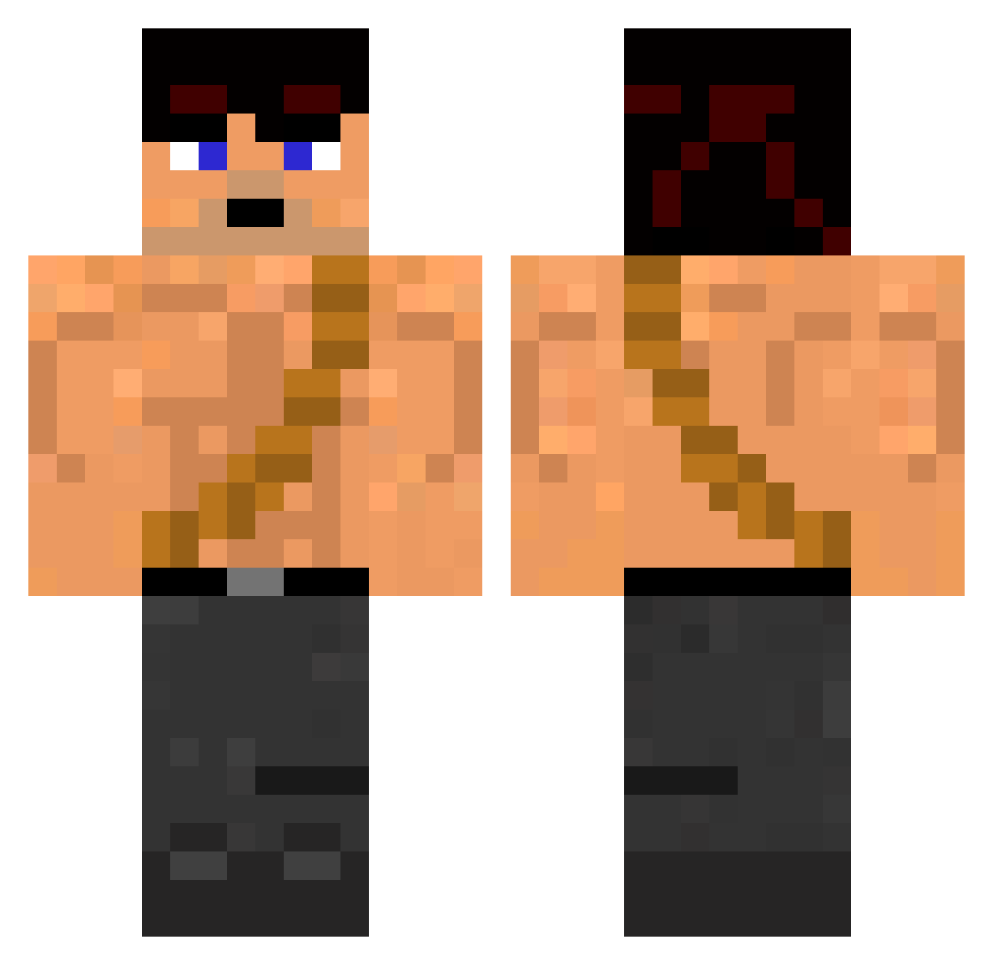Arco1501 Minecraft skin, front and back view