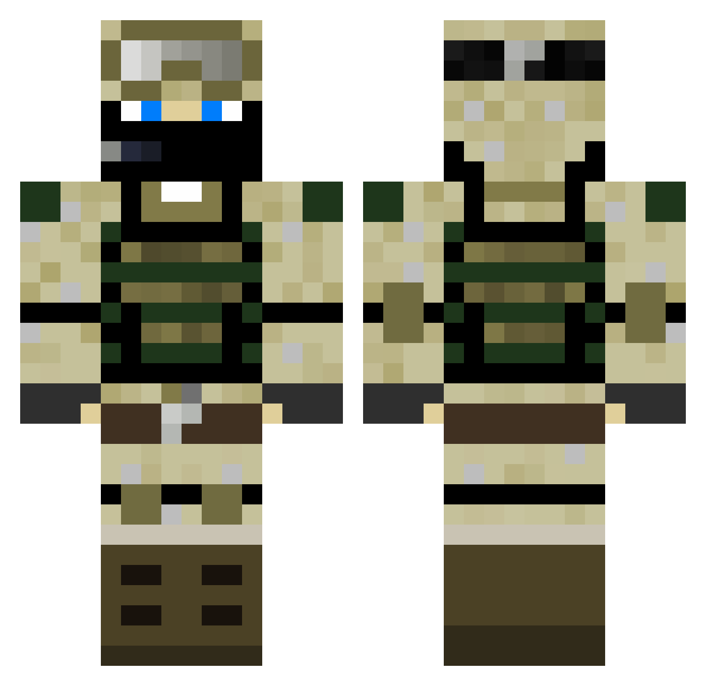Sxmtexx Minecraft skin, front and back view