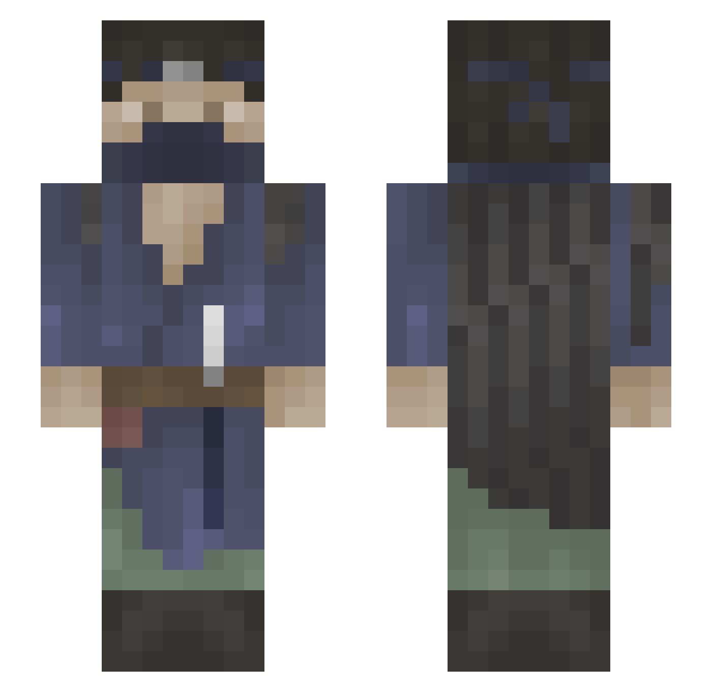 WisePetal Minecraft skin, front and back view