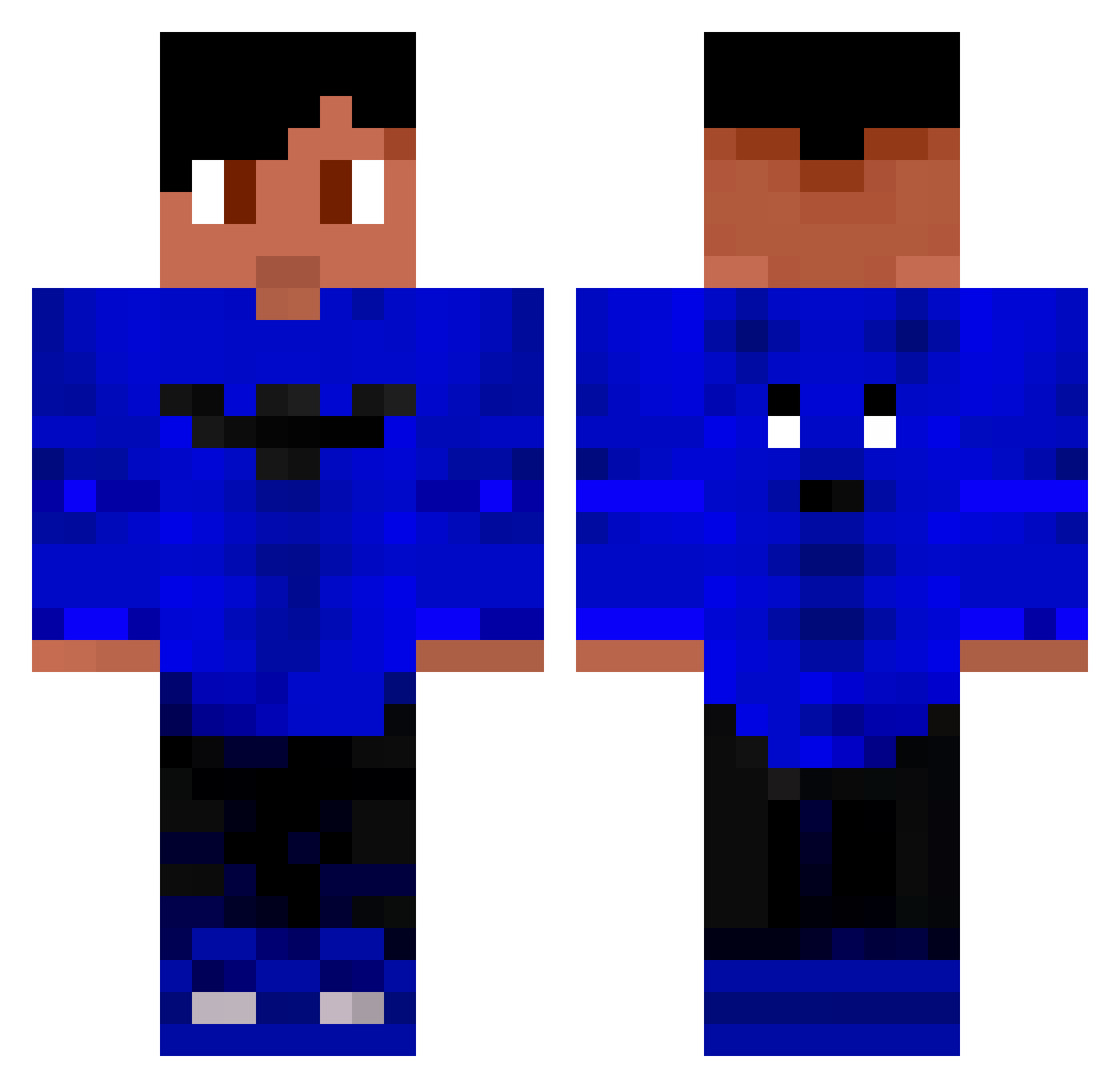 oVigil Minecraft skin, front and back view