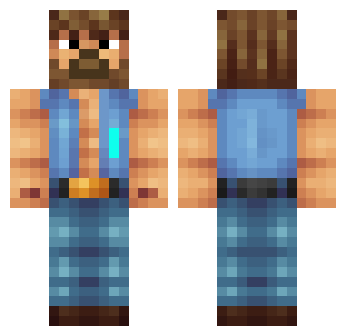 Kosco Minecraft skin, front and back view