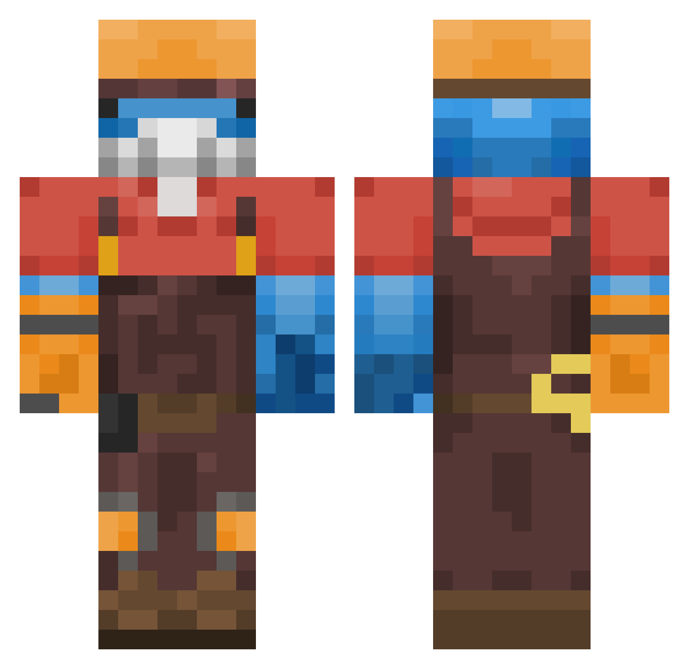 FruityBowl Minecraft skin, front and back view
