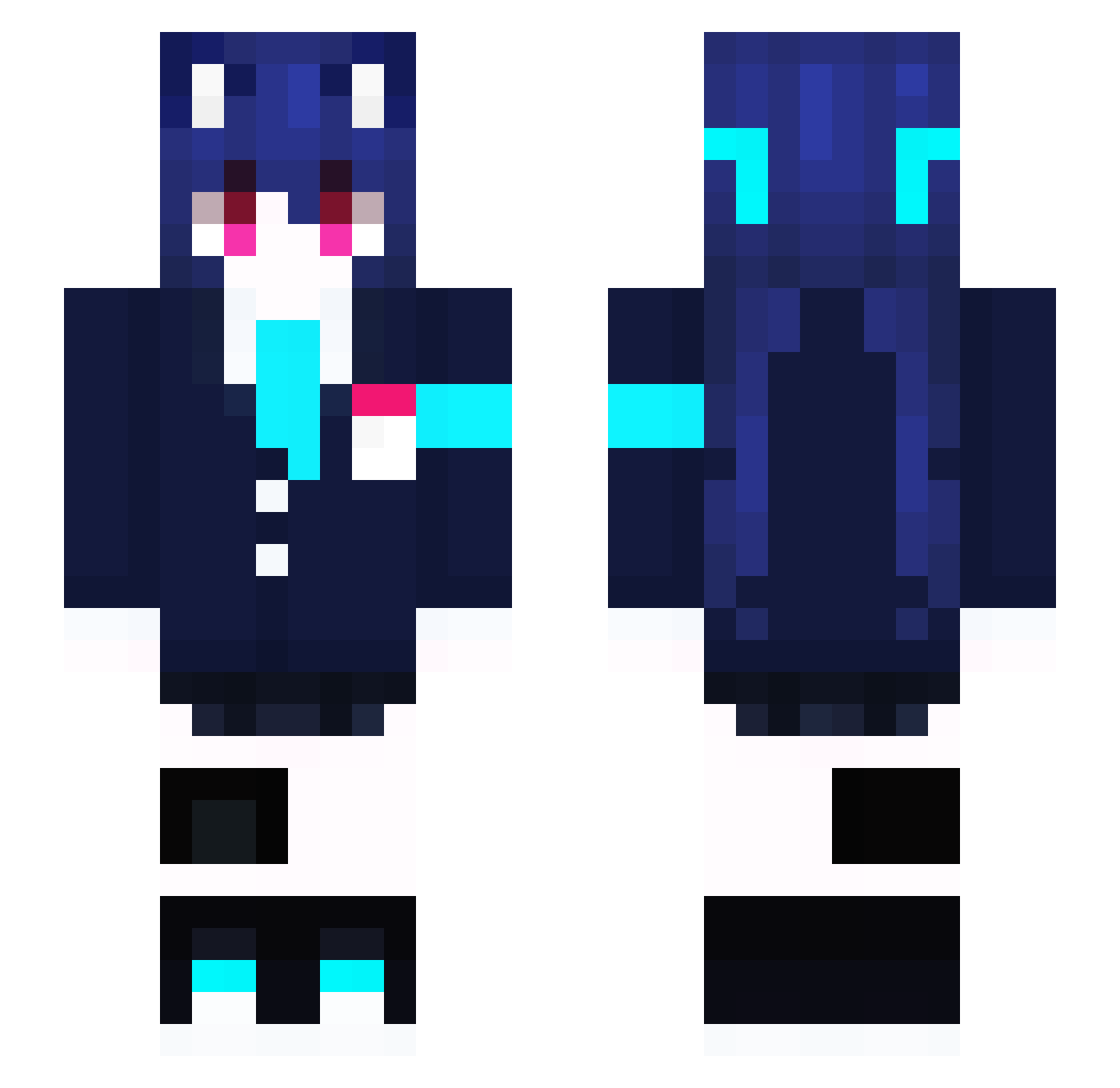 ShakeCrane Minecraft skin, front and back view