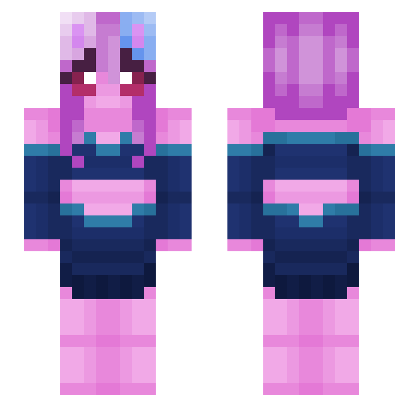 Leavelie Minecraft skin, front and back view