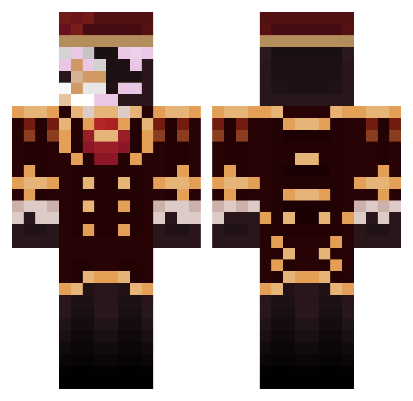 AmigoDynamite57 Minecraft skin, front and back view