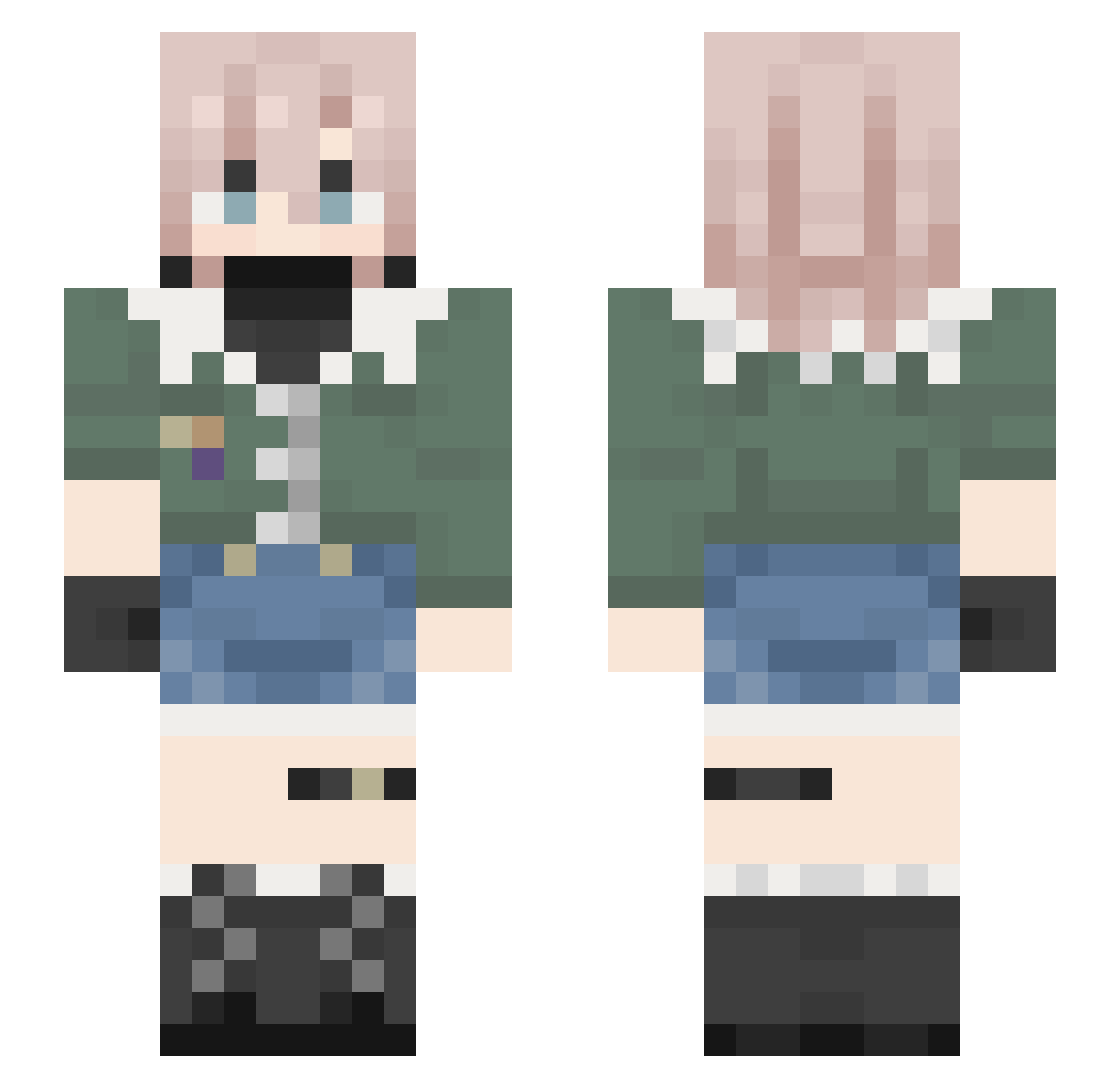 XyrrusB Minecraft skin, front and back view