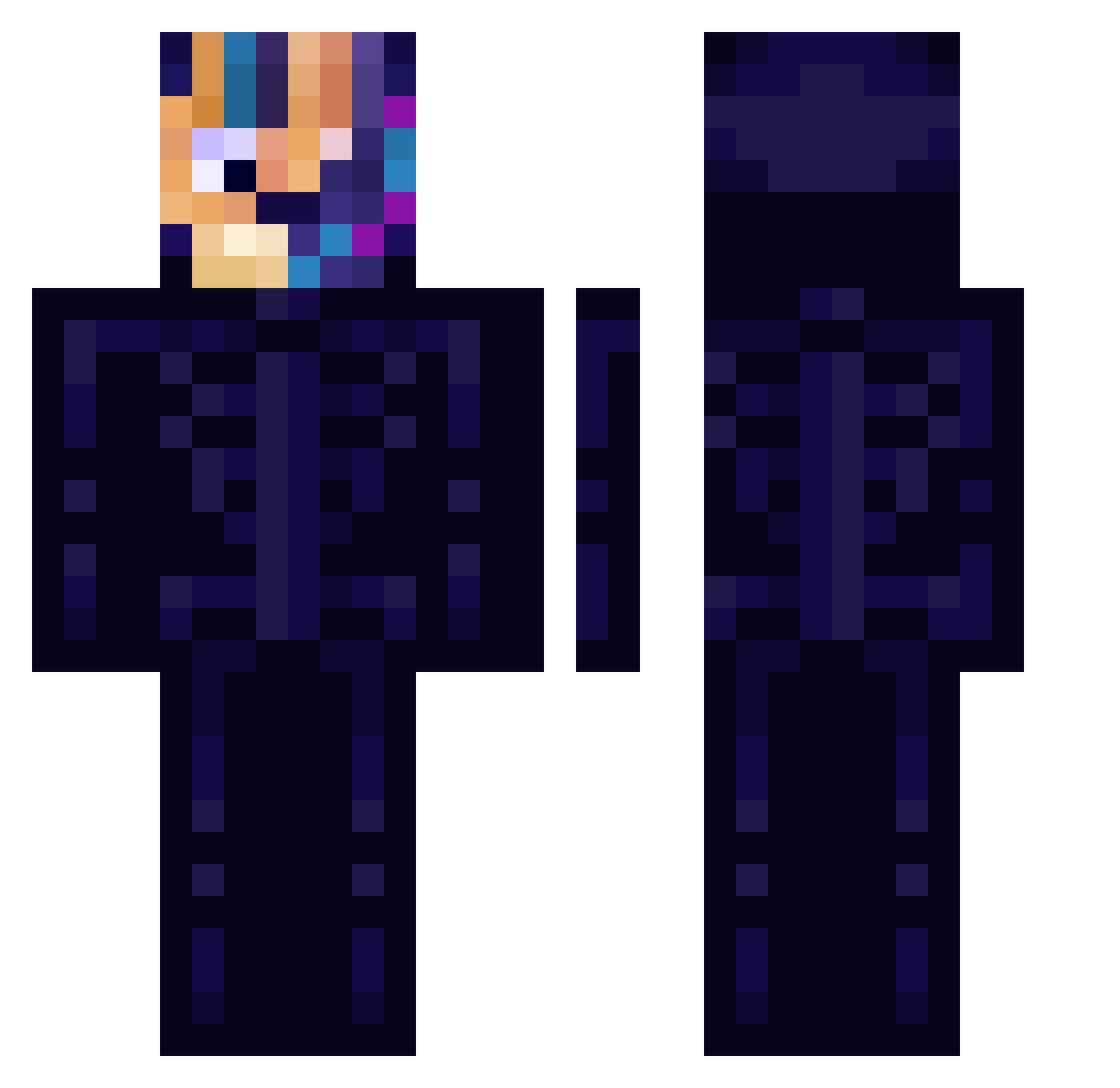 Brughs Minecraft skin, front and back view