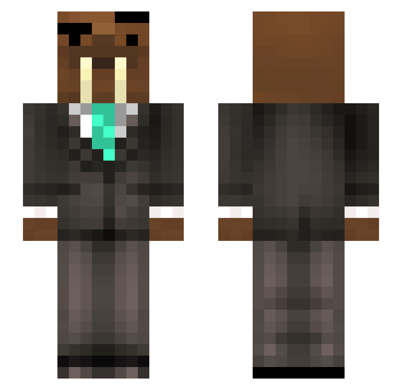 Papus69 Minecraft skin, front and back view