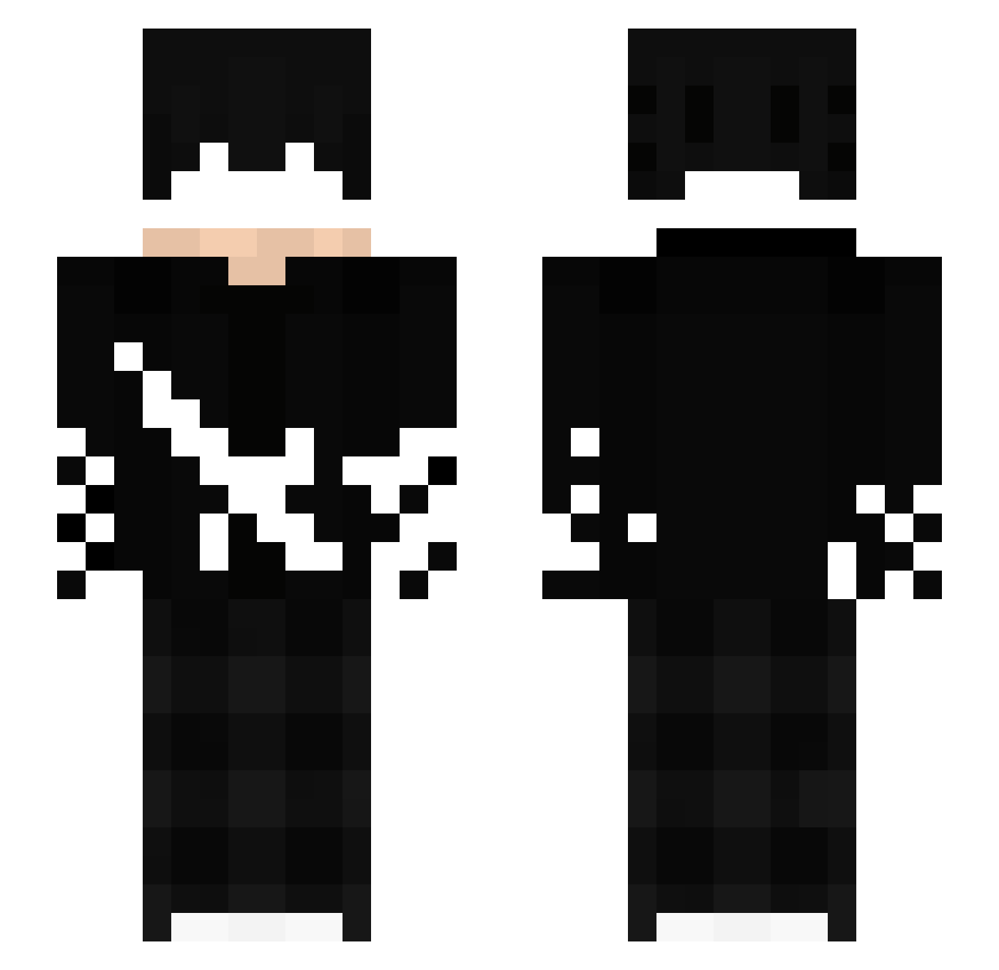 buldex Minecraft skin, front and back view
