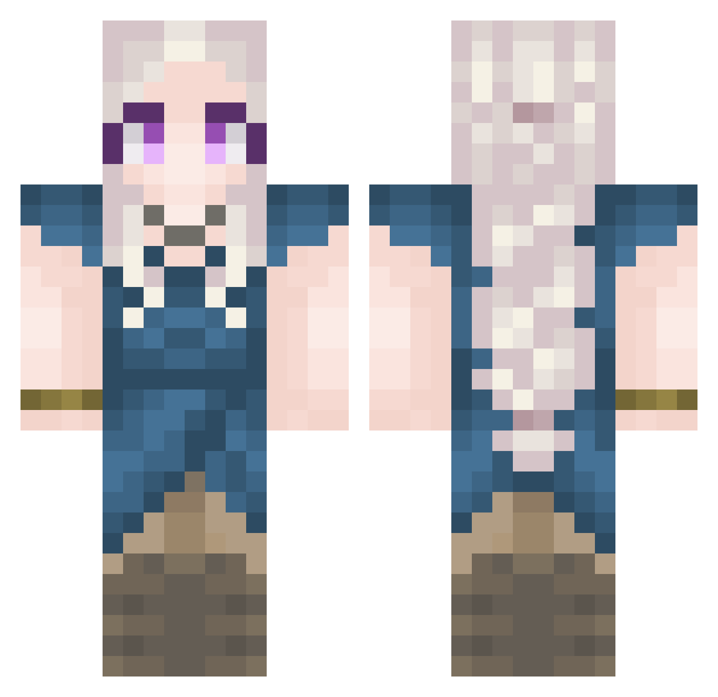 DanyTargaryen_ Minecraft skin, front and back view