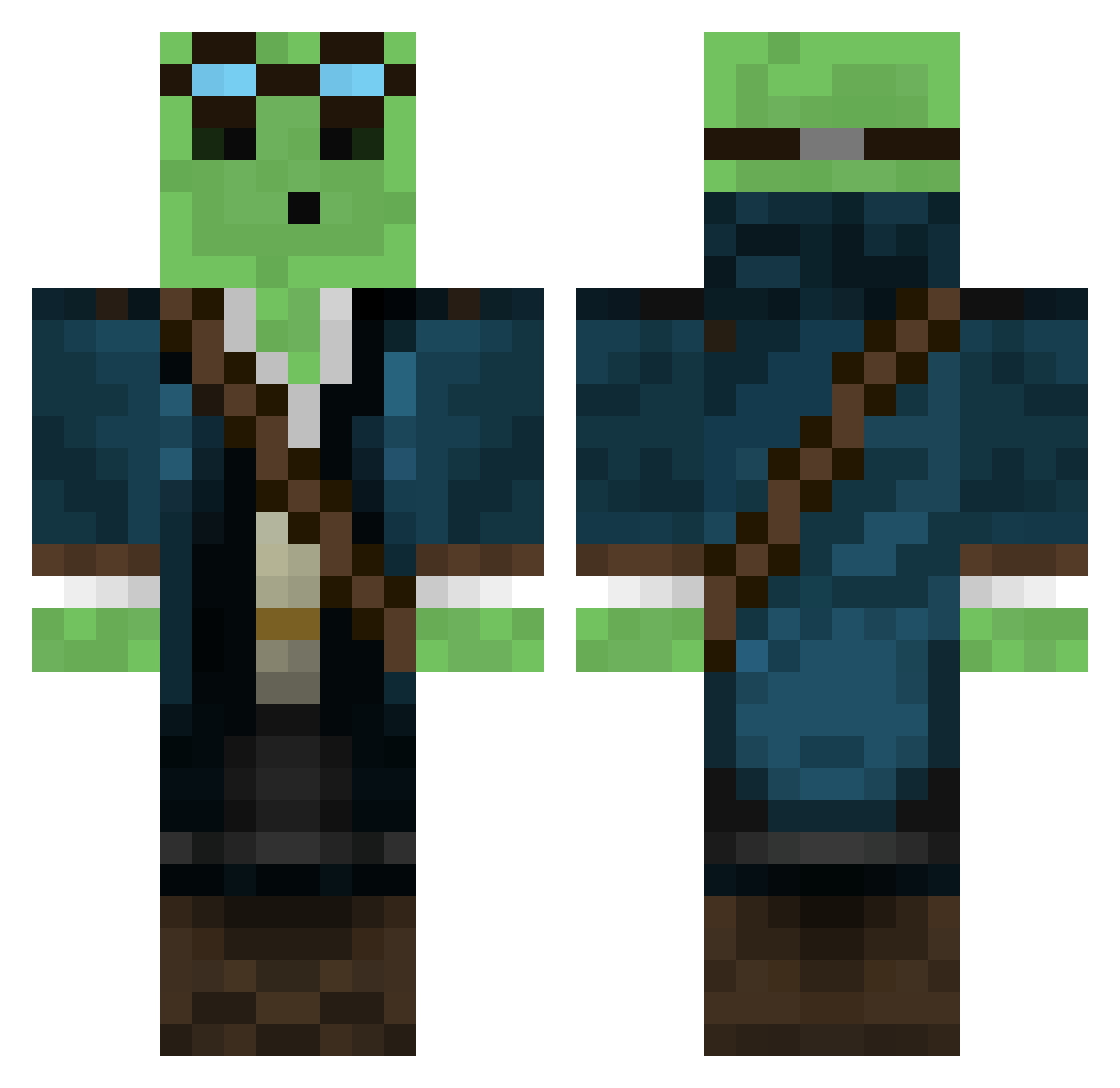 yukee66 Minecraft skin, front and back view