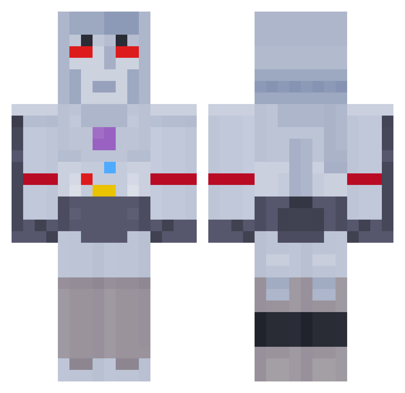 Mudokon Minecraft skin, front and back view