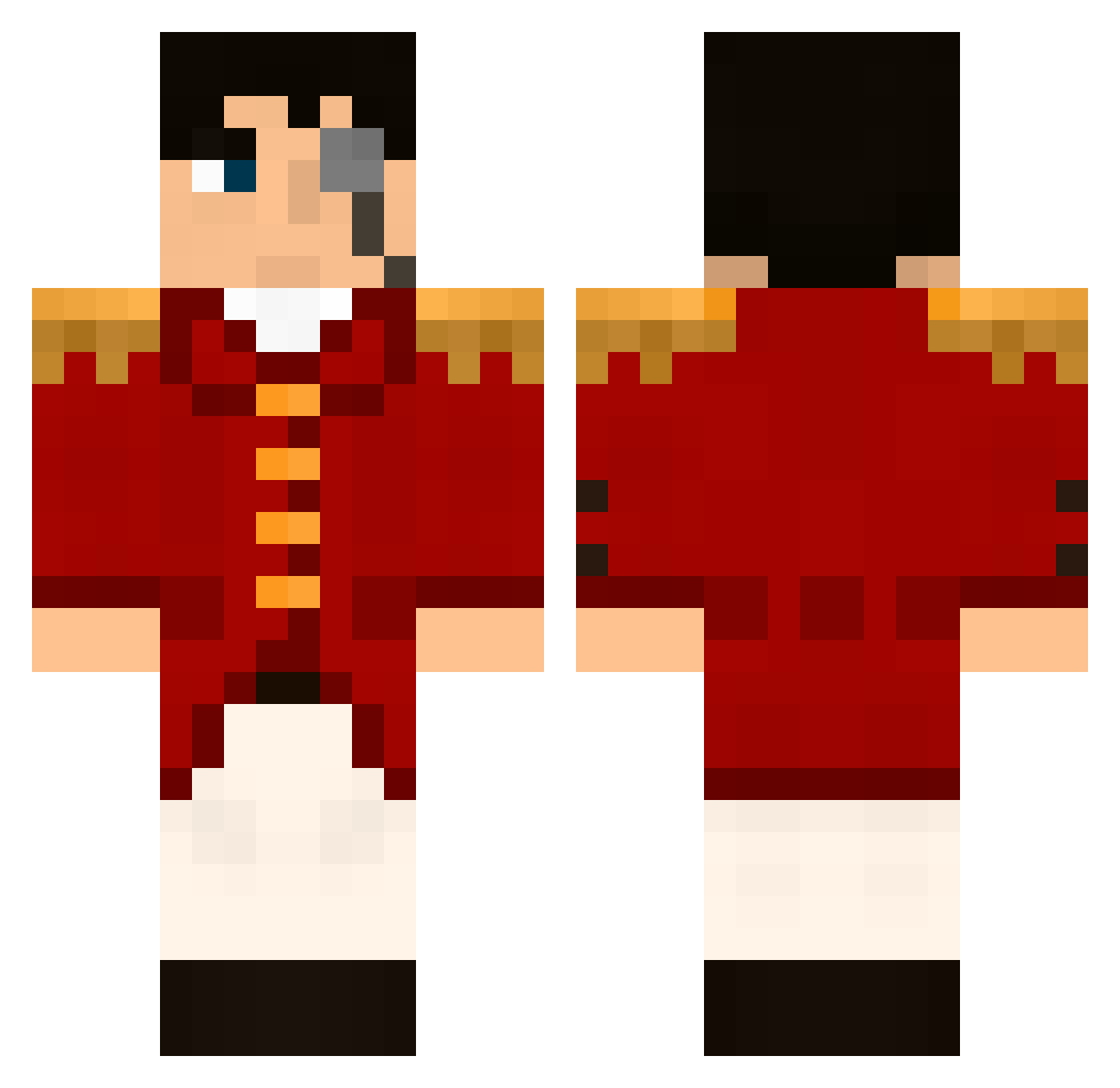 Mammy Minecraft skin, front and back view