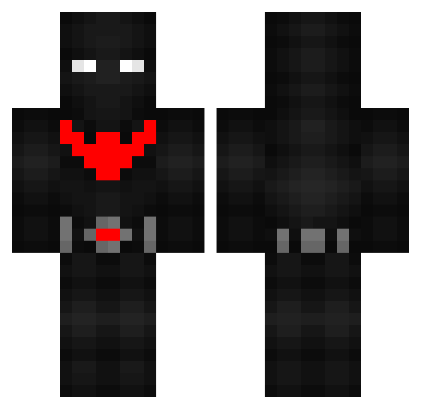 Jackthewookie Minecraft skin, front and back view