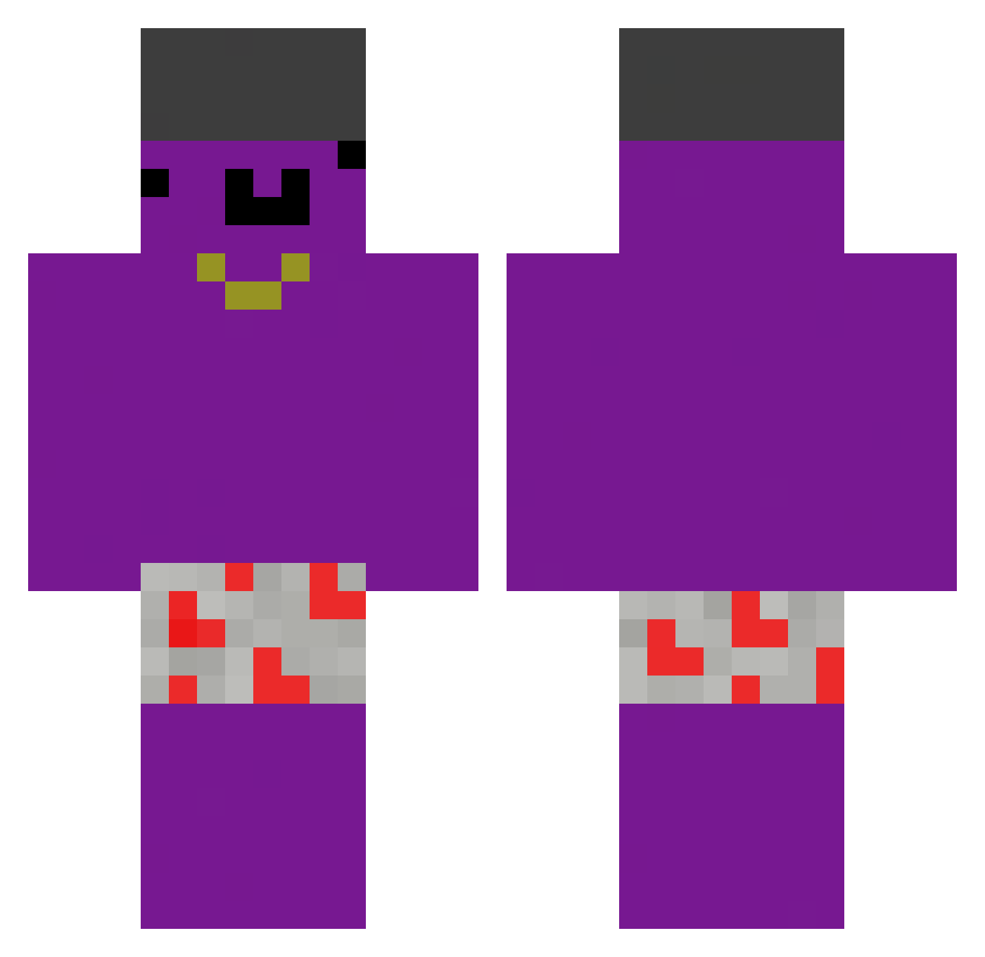 Zyxpy Minecraft skin, front and back view