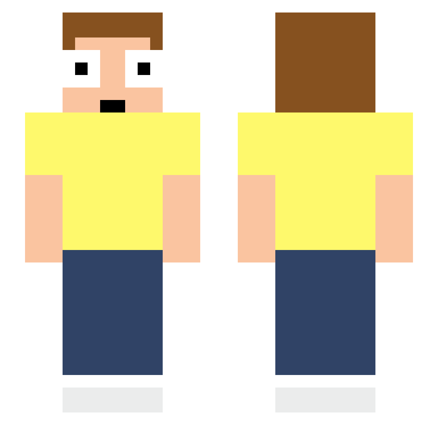 Mishionaryy Minecraft skin, front and back view
