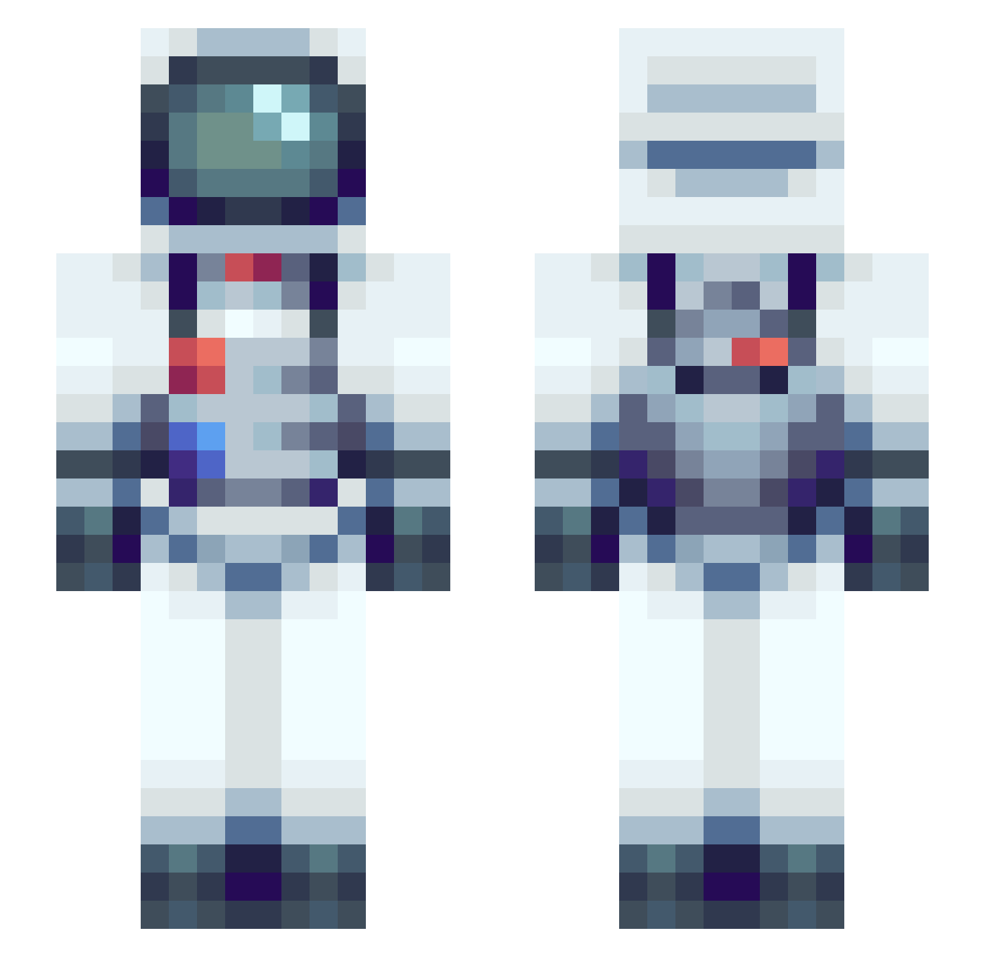 dragsterdrop Minecraft skin, front and back view