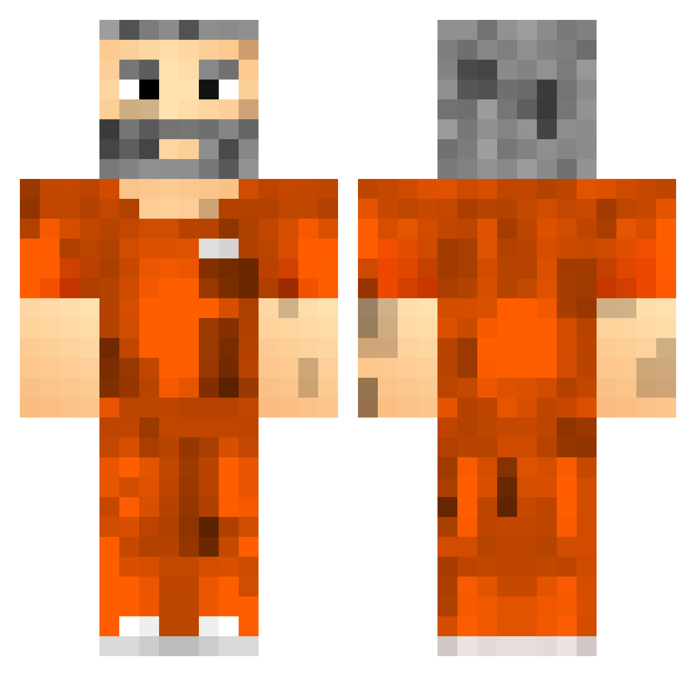 Kllou Minecraft skin, front and back view