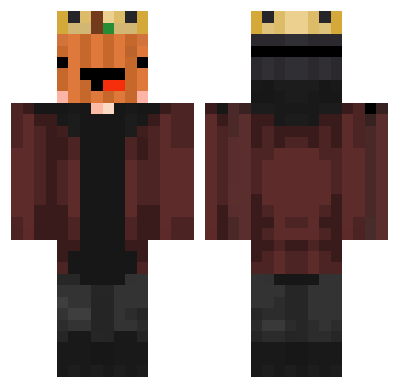Chrupek999 Minecraft skin, front and back view