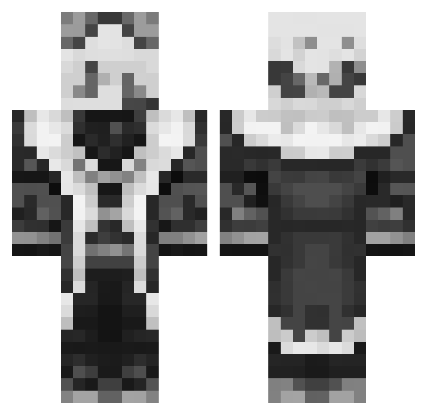 Haruues Minecraft skin, front and back view