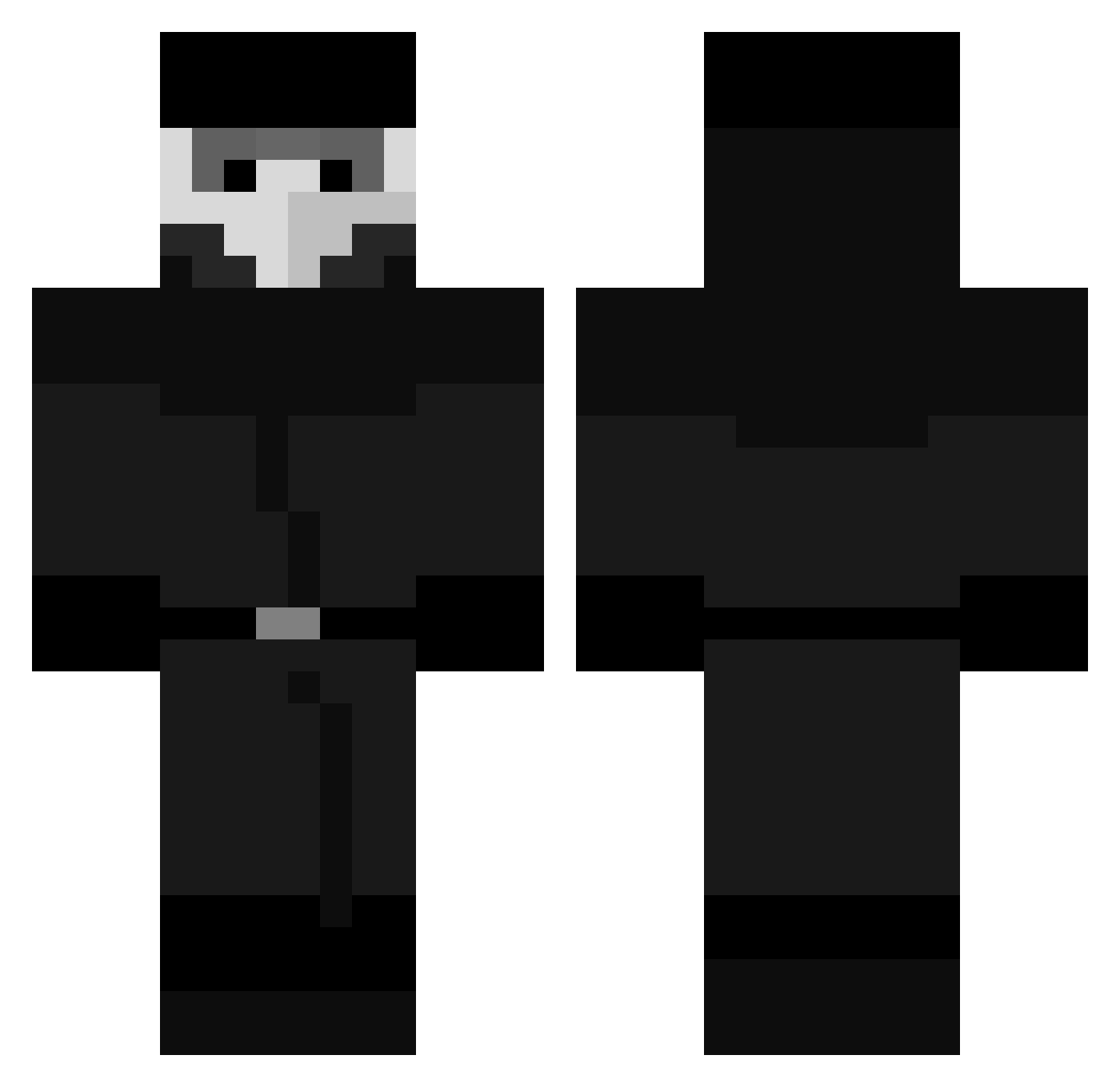 BuggBaddie Minecraft skin, front and back view