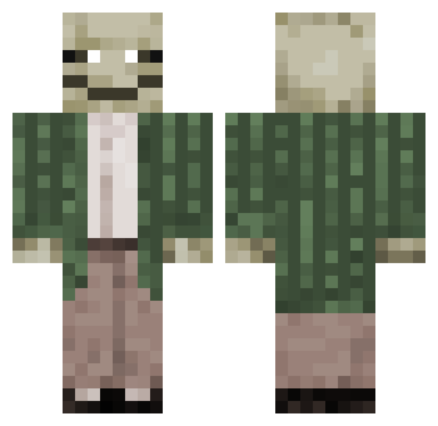 Barcode____ Minecraft skin, front and back view