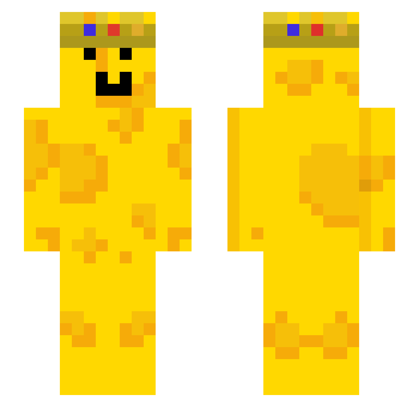 Chxsee Minecraft skin, front and back view
