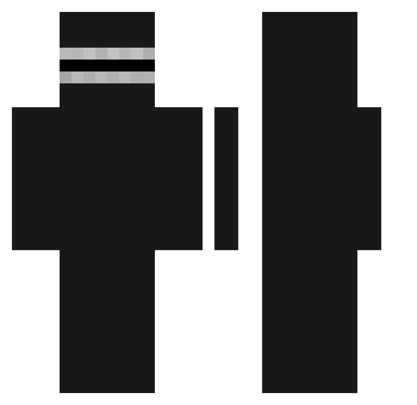Xtoid Minecraft skin, front and back view
