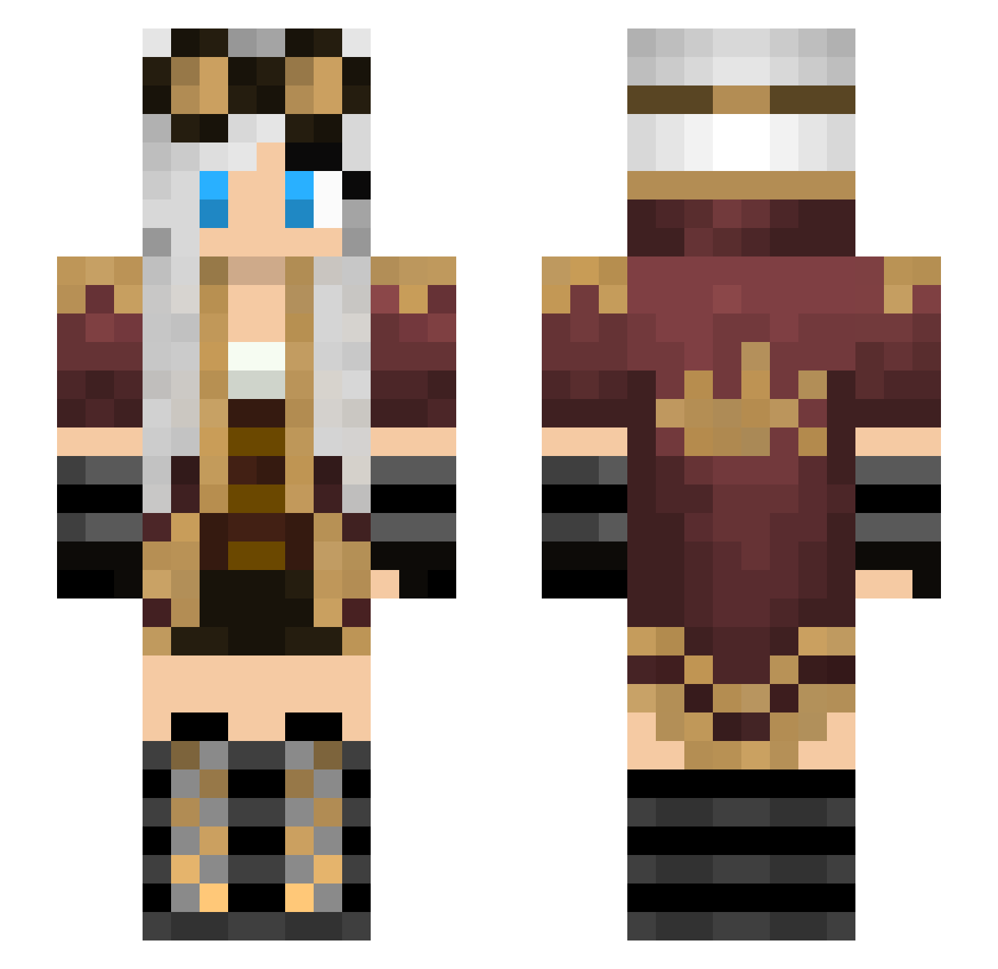 Awesamfan Minecraft skin, front and back view