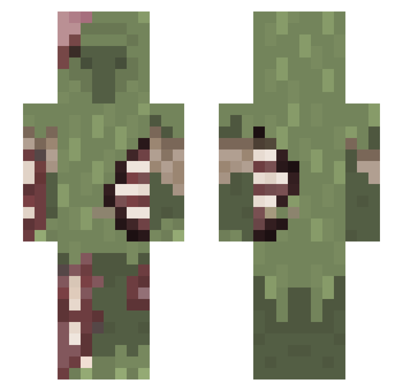 Manolais Minecraft skin, front and back view