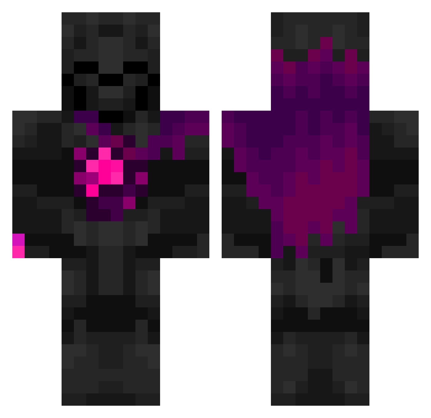 zevickz Minecraft skin, front and back view