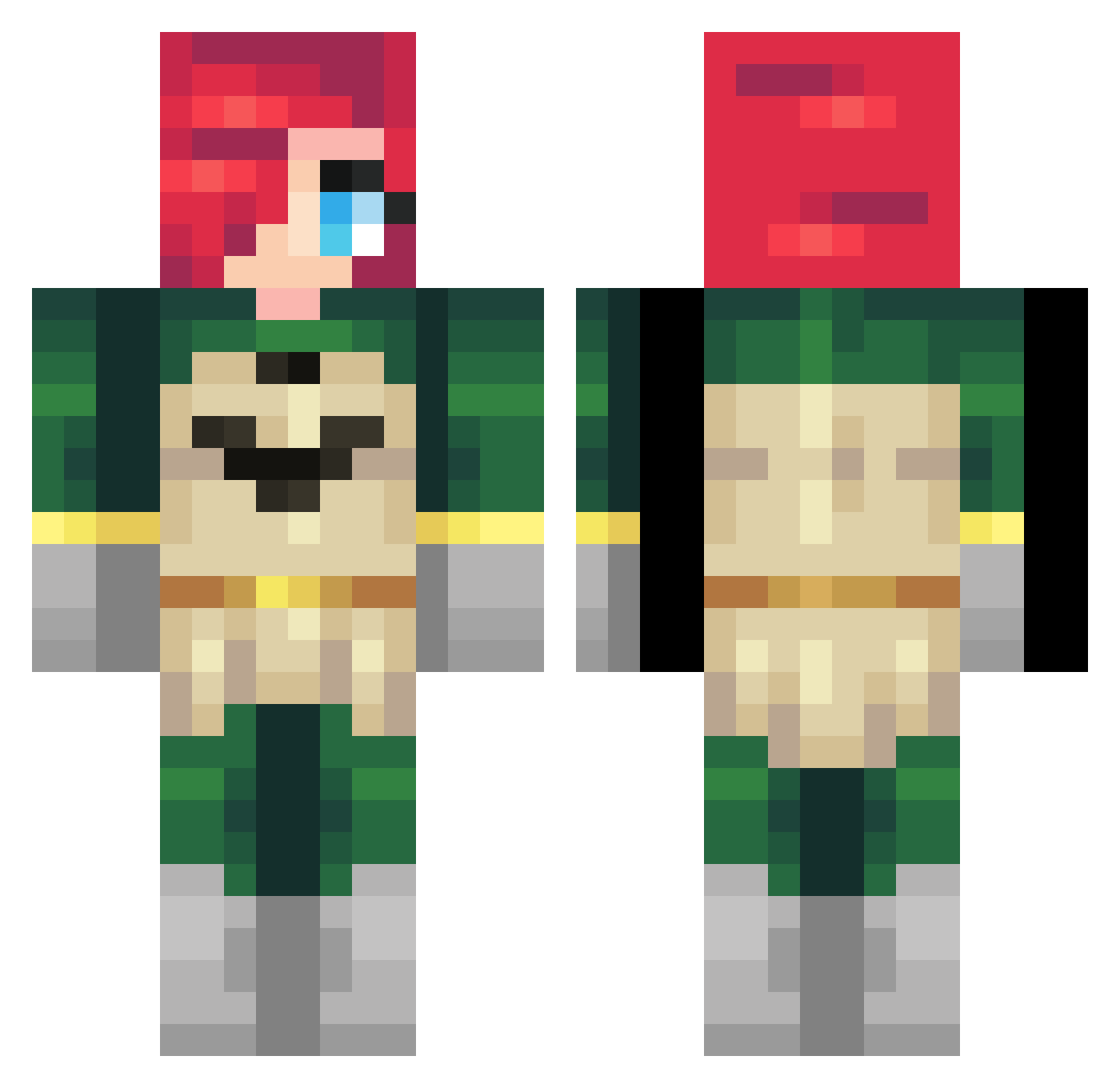 JuicyDarling Minecraft skin, front and back view