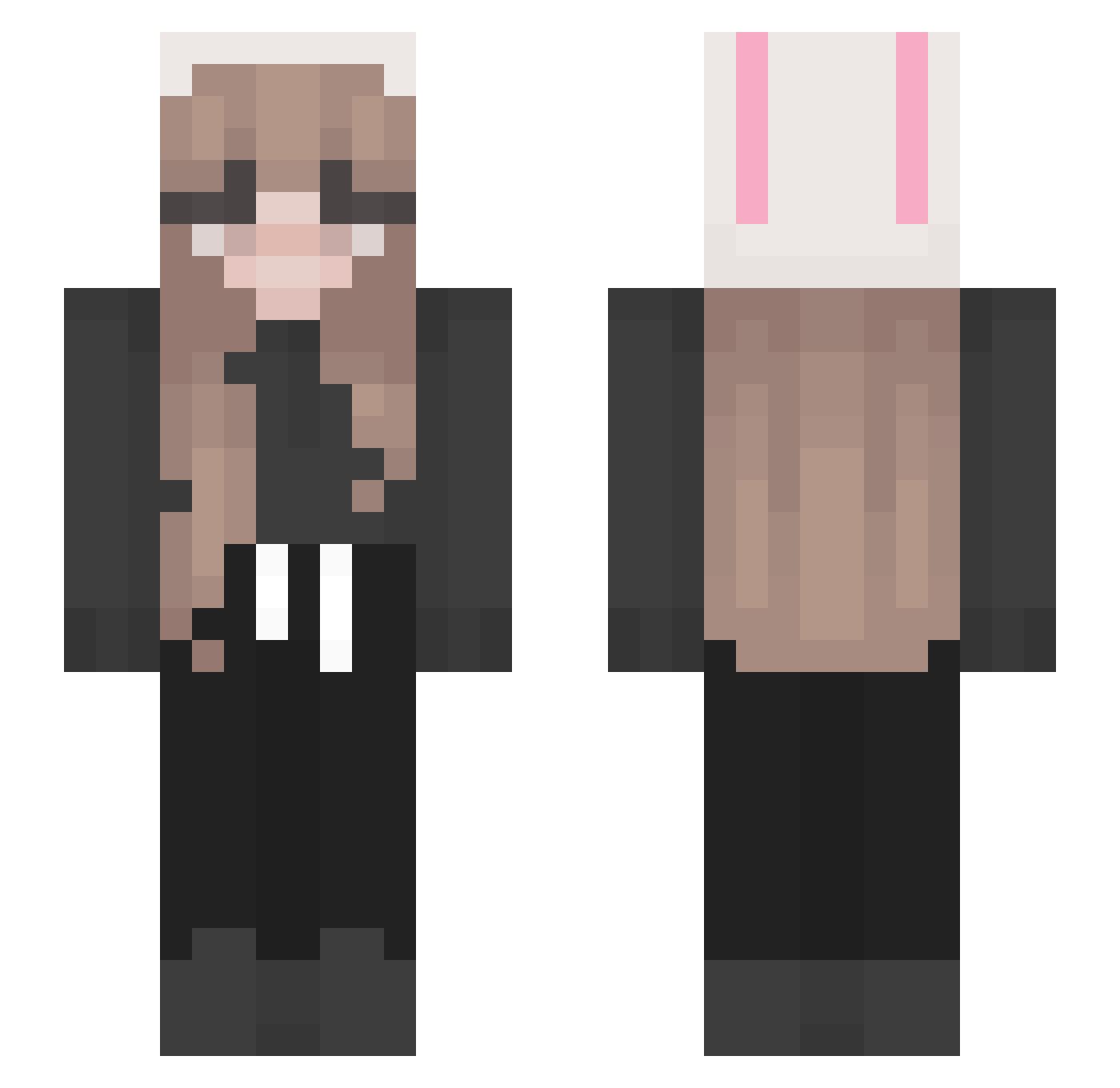 ComanderXOAFOS Minecraft skin, front and back view