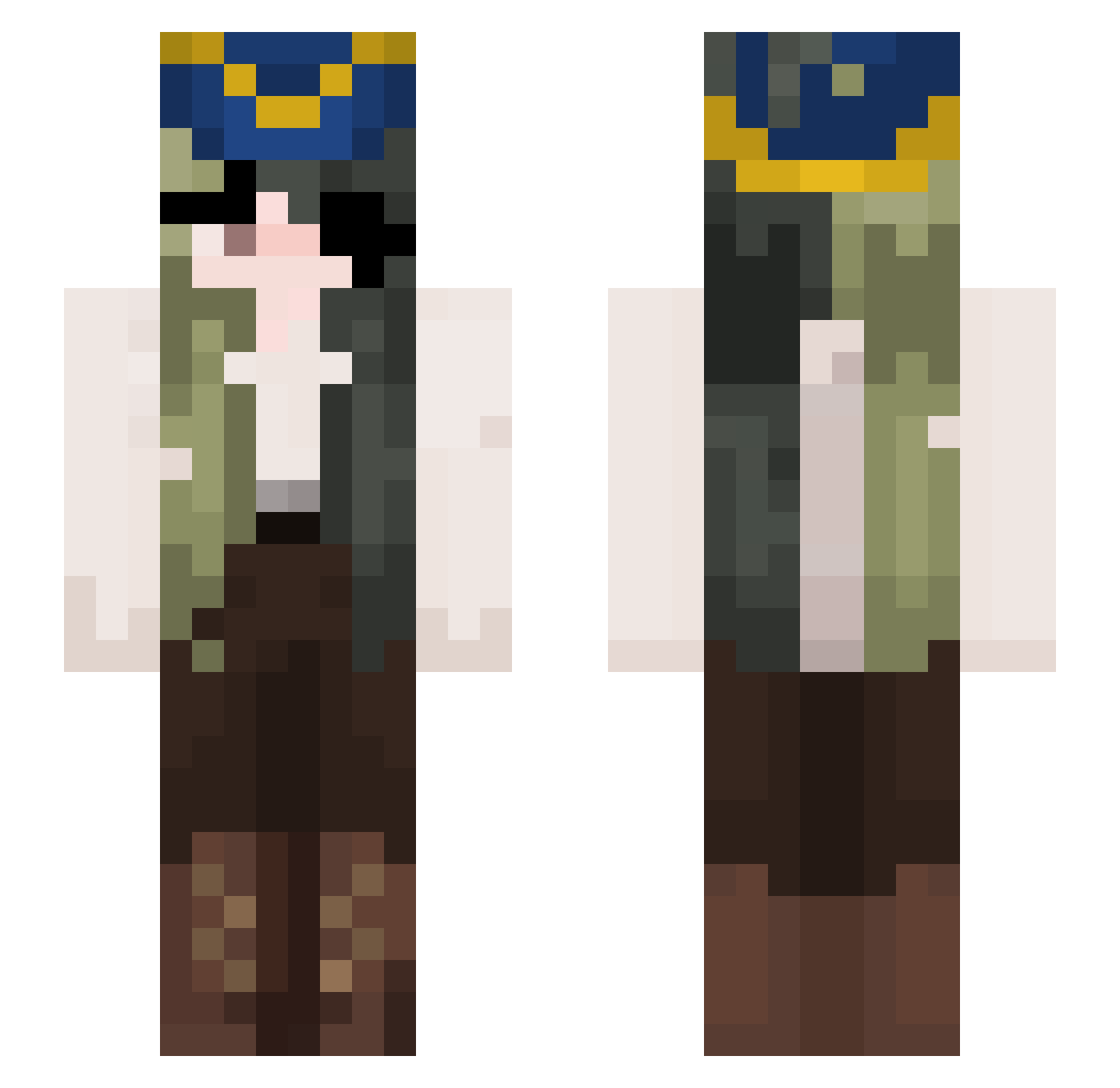 dramadtic Minecraft skin, front and back view