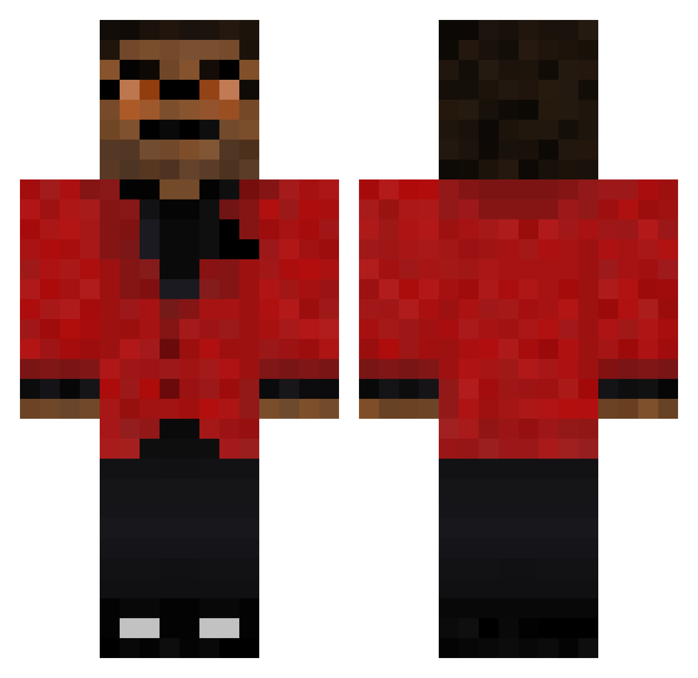 kaush14 Minecraft skin, front and back view