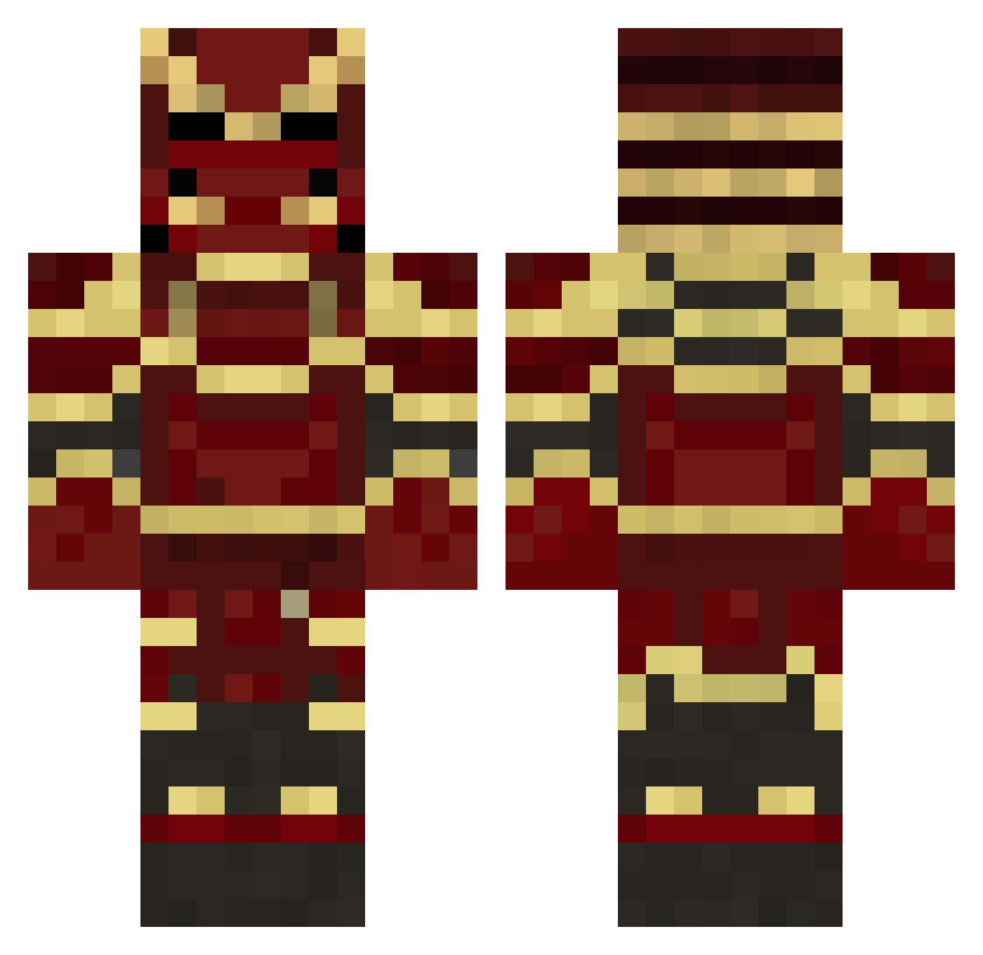 ShodaiKitetsu Minecraft skin, front and back view
