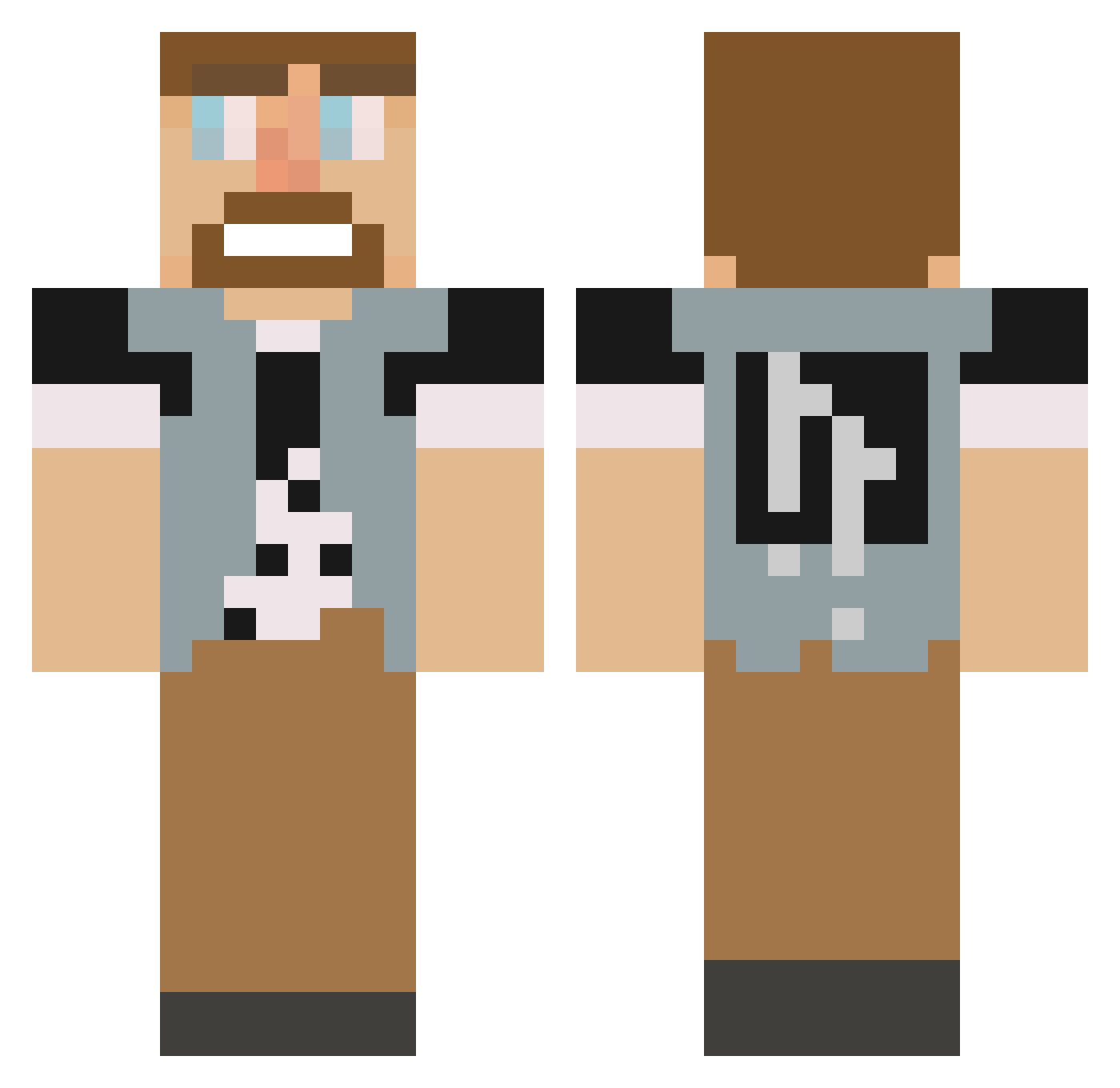 Hagevc Minecraft skin, front and back view