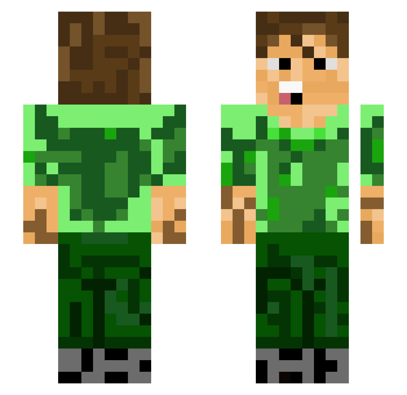 CalebHaefele Minecraft skin, front and back view