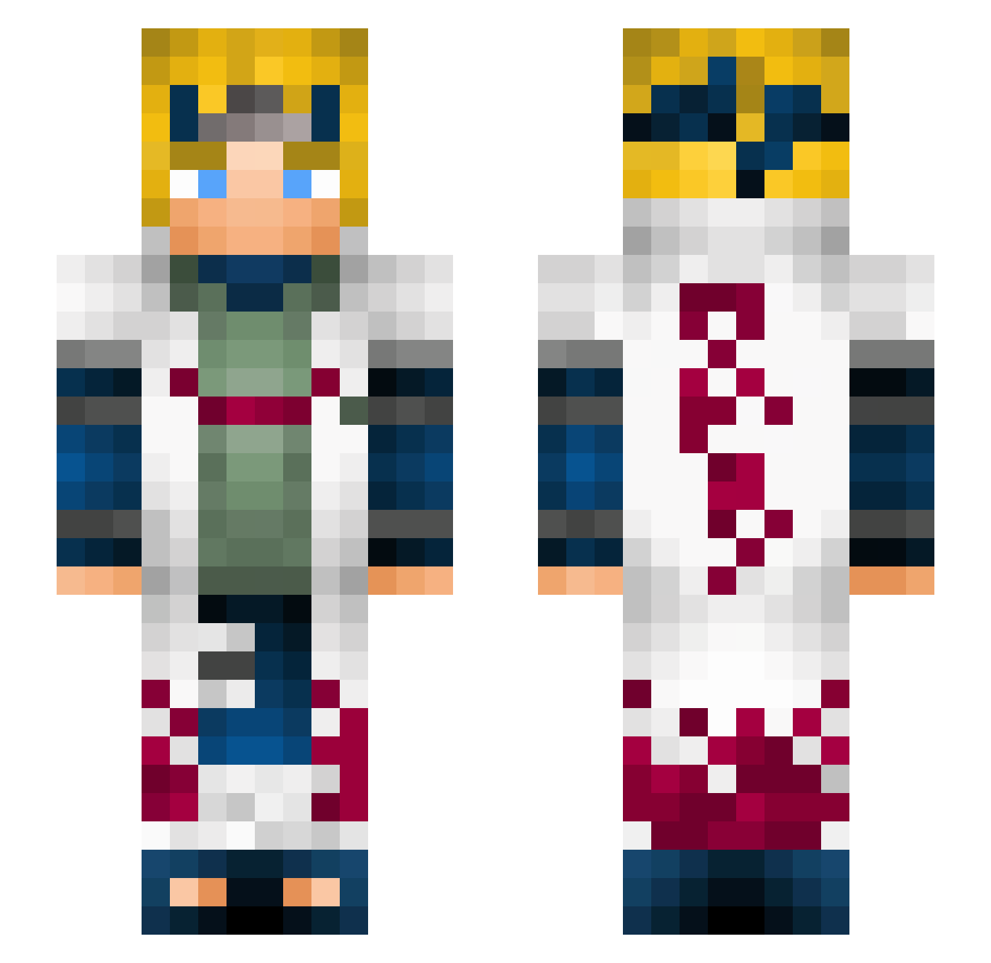 Johnthewhack69 Minecraft skin, front and back view