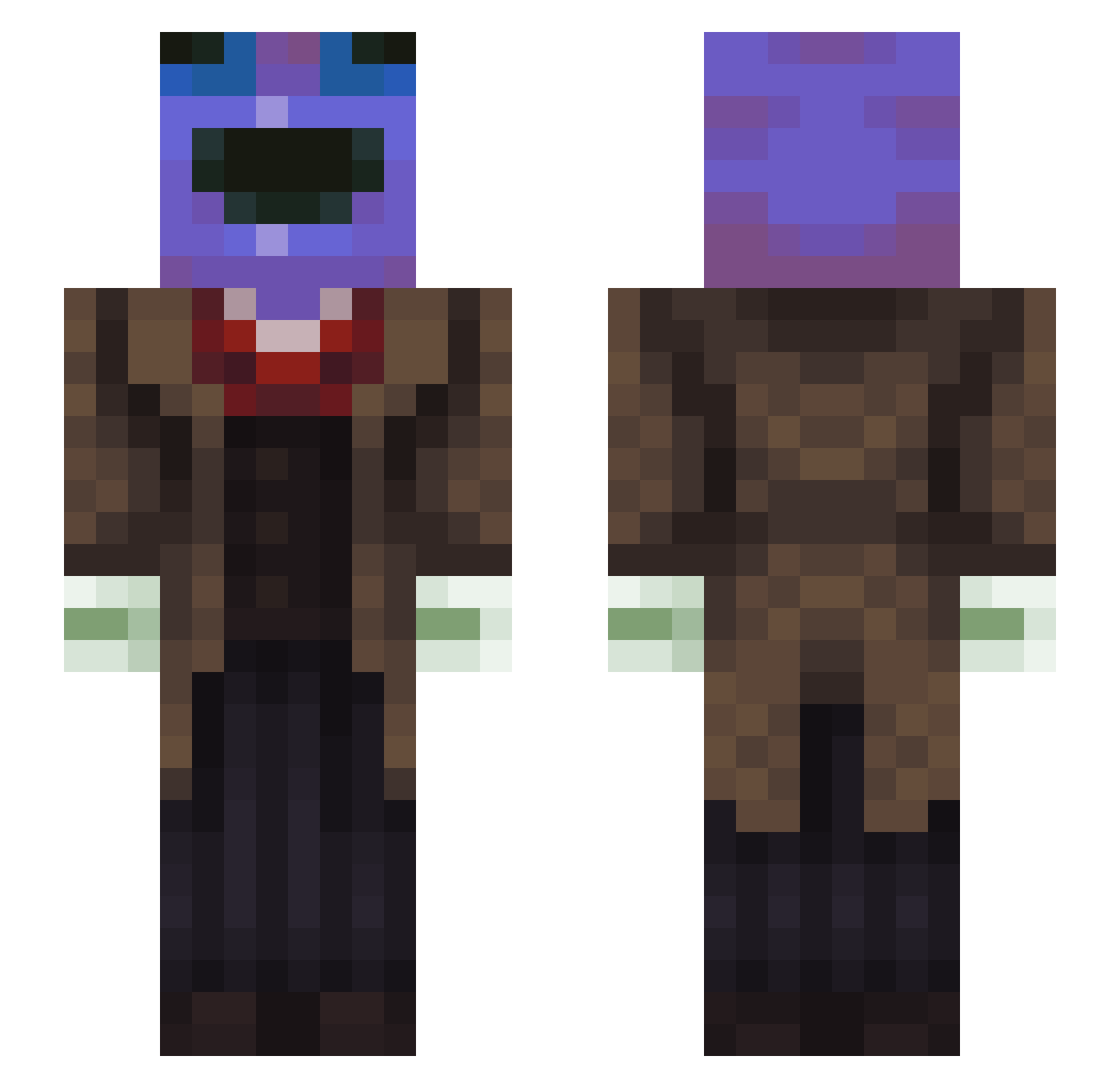 Skittish_outlook Minecraft skin, front and back view
