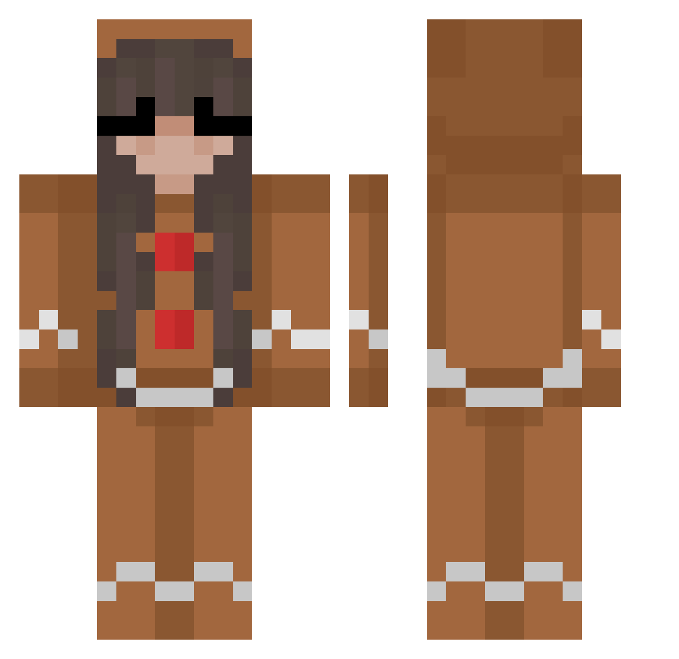 gomeztx Minecraft skin, front and back view