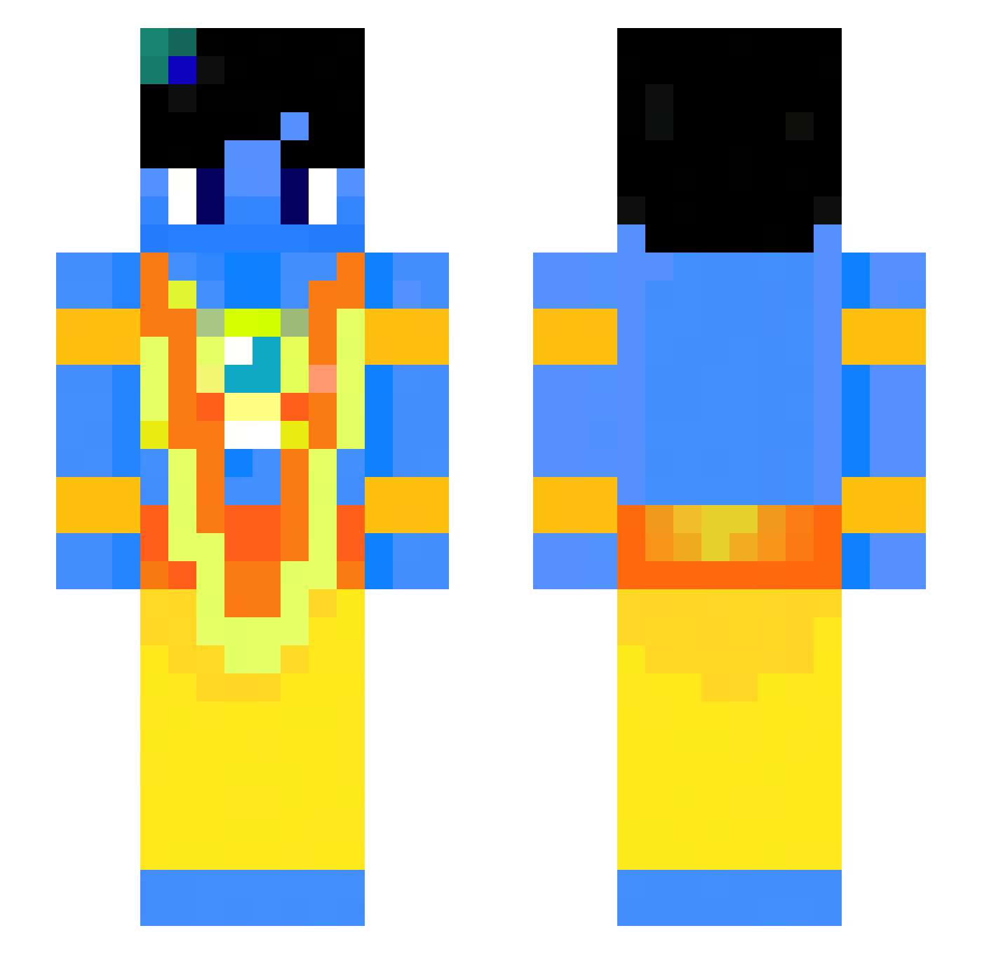 RadhaVallabh Minecraft skin, front and back view