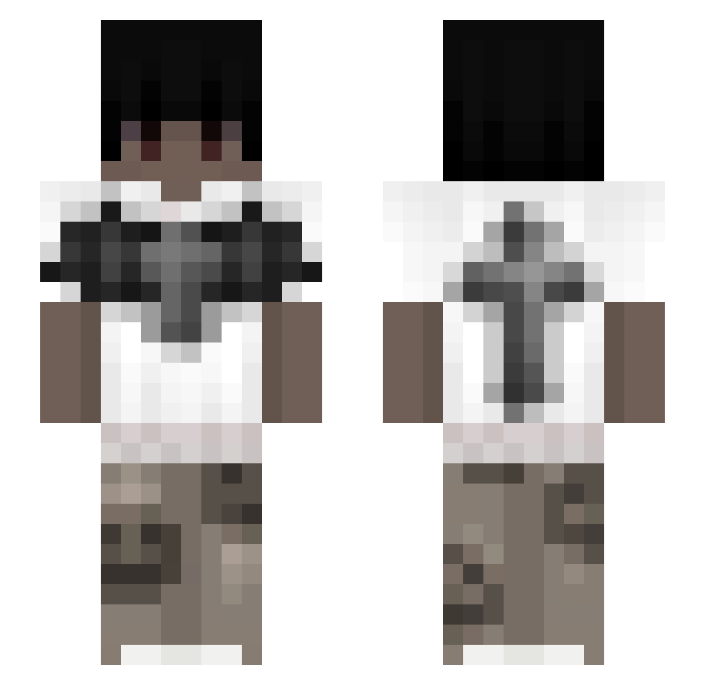 Wrippie Minecraft skin, front and back view