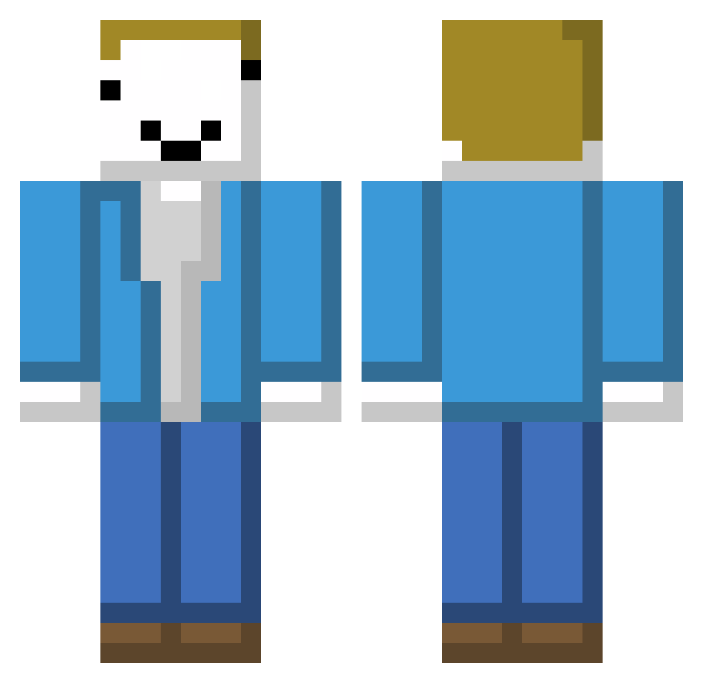 TodoOwen Minecraft skin, front and back view