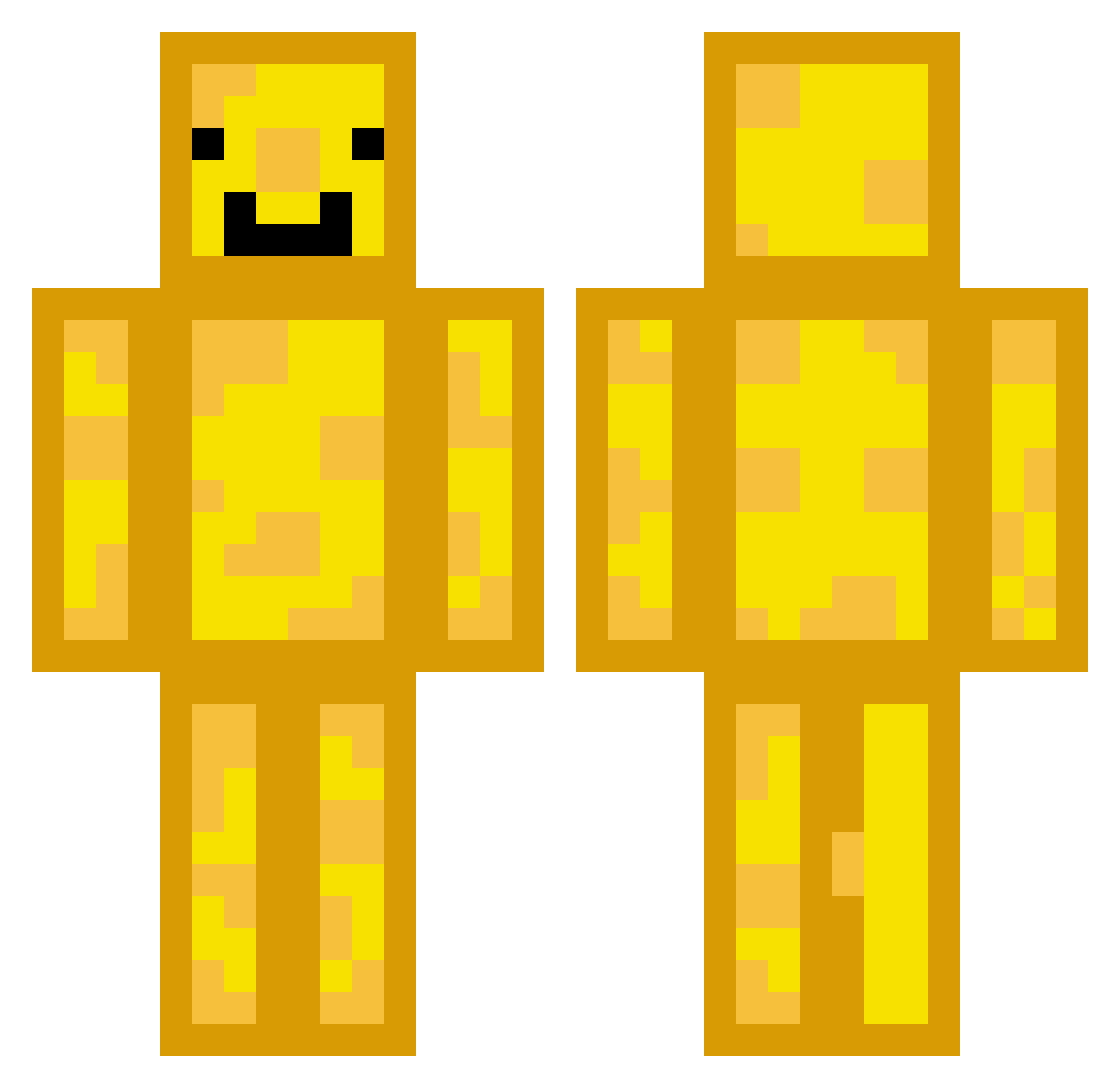 Edencheese Minecraft skin, front and back view