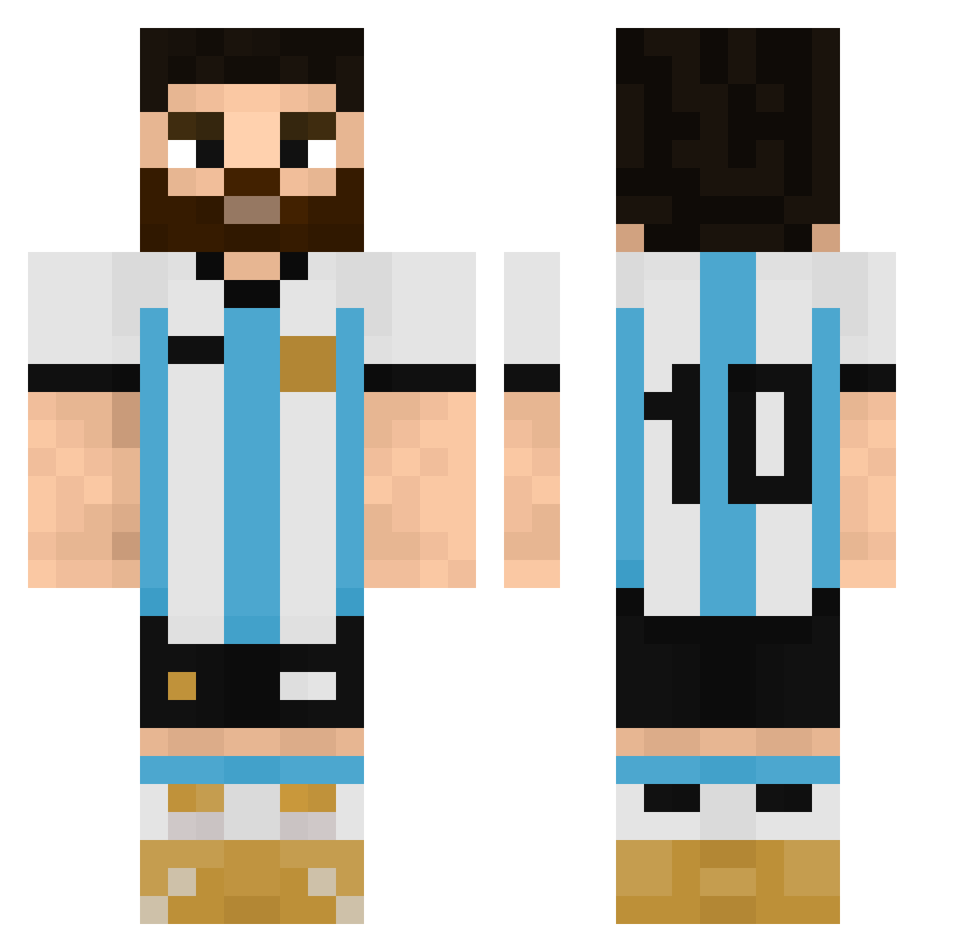 brxyan Minecraft skin, front and back view