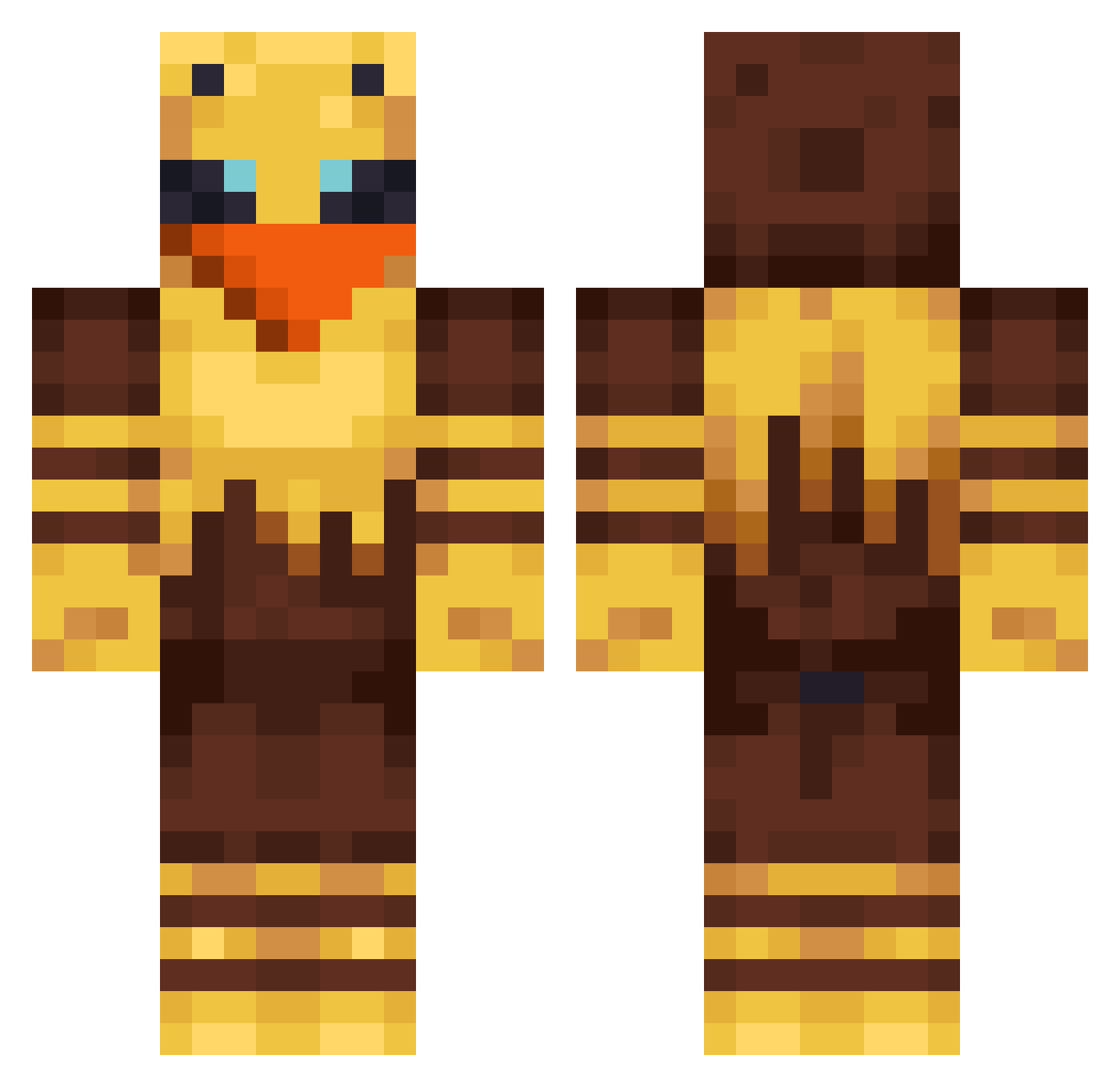 BeeLantern Minecraft skin, front and back view